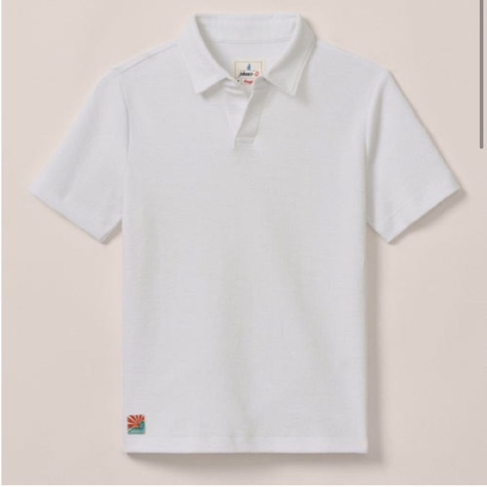 NWT Johnnie-O French Terry Johnny Collar Jr. Polo - Frankie, White, size 6